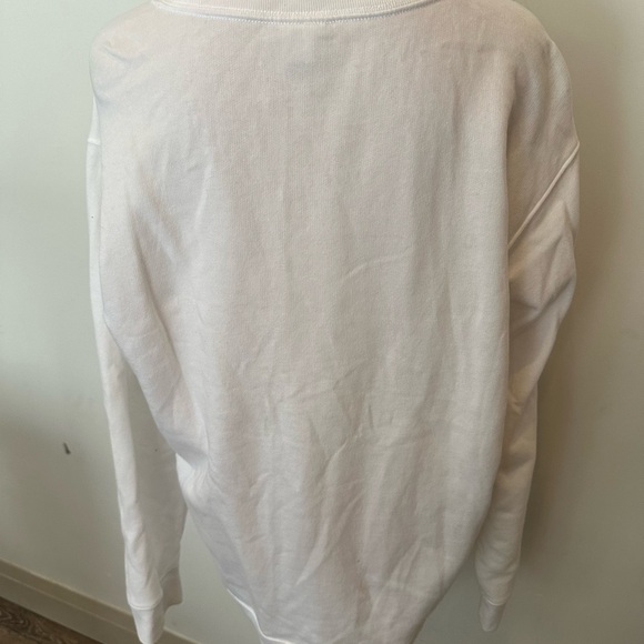Victoria Secret  PINK Campus Crew SZ M Oversized white w/rainbow logo - Picture 3 of 4